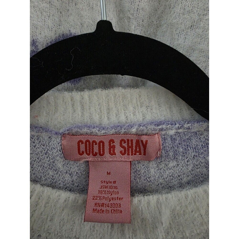 Coco & Shay Butterfly Sweater Size Medium White And Purple - Picture 3 of 3